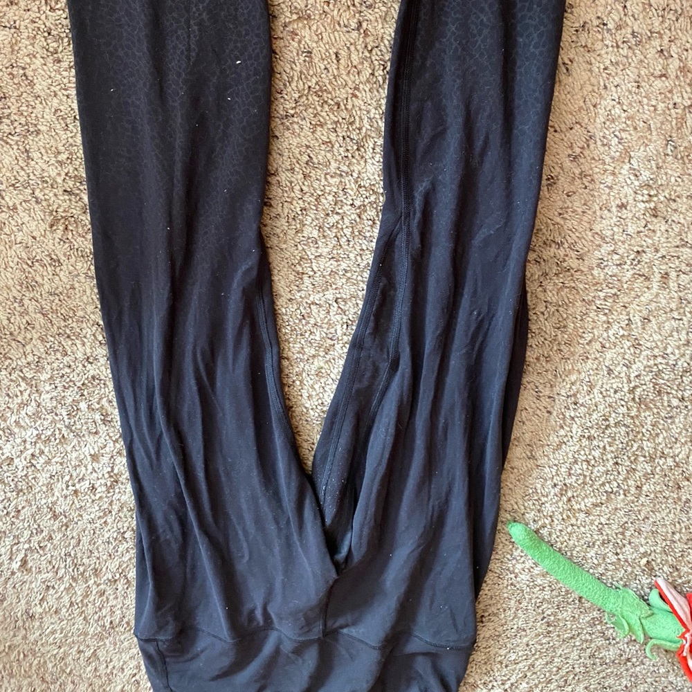 Lululemon black leggings with leopard print